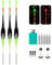 THKFISH 3 Stück LED Angelposen Posen Mit Bissanzeiger Fishing Posen Set Mit Gravity Sensing Und Basis Leuchtpose Angelposen Forellenposen Angel Zubehör (Grün- 1.6g)