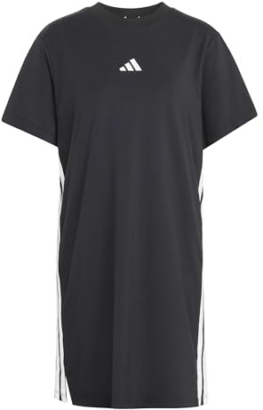 adidas Damen Essentials 3-Stripes Dress, Black/White, XL