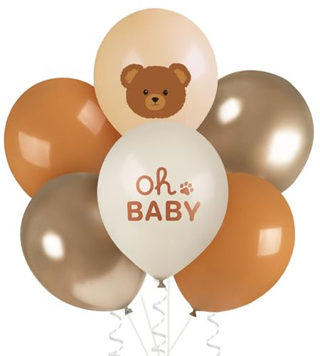 BETESSIN 30 Stück Luftballons Babyparty Deko Mädchen & Junge - Latex Ballons 12 Zoll mit Bären Motiv - Oh Baby Ballons für Baby Party Dekoration, Gender Reveal Party Deko, Babyshowerparty Deko uvm.