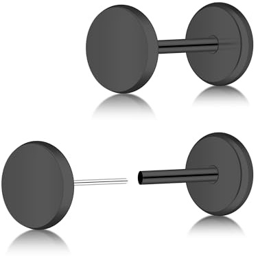 ZDE Frauen Ohrringe Threadless flachen Rücken Punkt 14k Gold Ohrringe Titan Hypoallergene Knorpel Non-Nickel Push Back Ohrring Ohrstecker für empfindliche Ohren einfache Ohrstecker