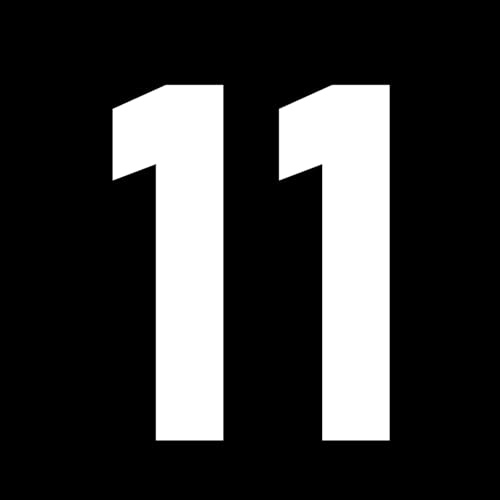 Pack of 5 10cm/3.9 Waterproof House Number Wheelie Bin Stickers - Recycling Box Text Sticker - Party Age Decorations - Numbers for Wheelie Bins - Peel & Stick (11)