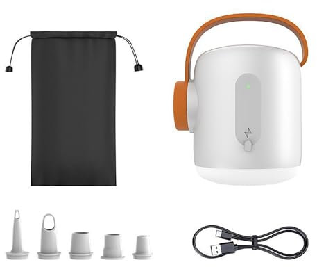 Micro pompe à air portable,pompe à air ultra-mini 4KPa avec lampe de camping,adaptée au lit flottant de piscine,au matelas pneumatique,à la bouée de natation,au sac de rangement sous vide