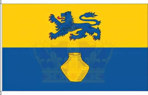 KÖNIGSBANNER Zertifizierte Flagge Fahne Adendorf - LG 120 x 200cm - Hissflagge doppelt gesäumt mit Karabinerhaken aus deutscher Flaggen-Manufaktur