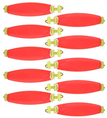 RASTKY Hochwertiger Eva-Angelschaum-Federschwimmer Bobber 10 Stück für Angelbegeisterte Helle Farbe Runde Form 65 X 15 Mm Oval und Massiv 10 X Angelschwimmer