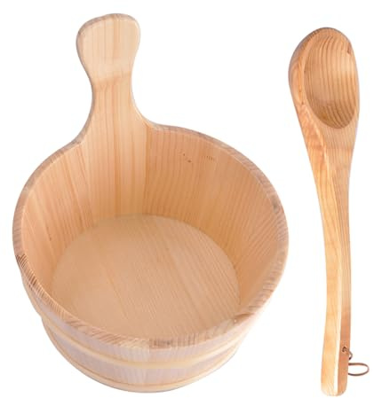 Seau en bois pour sauna, kit d'accessoires de sauna | Ensemble de barils de en bois | 4L Sauna Bucket Douche de douche Supplies pour la vapeur, salle de bain