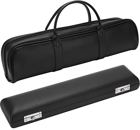 HUSHUI Borsa per Flauto a 16 Fori Elegante Custodia per Flauto in Pelle Artificiale per Musicisti Borsa da Trasporto Nera