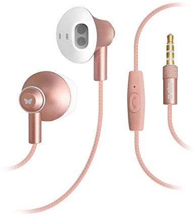 SBS In Ear Kopfhörer mit Kabel - Stereo Sound & Mikrofon - Rosa - 1,2 Meter Kabel - 3,5 mm Klinkenstecker