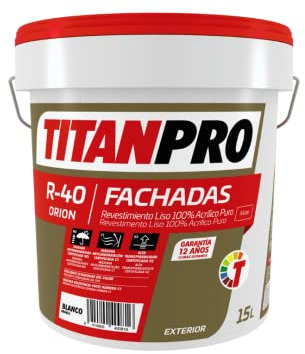 Revestimiento 100% acrílico puro Blanco mate 15L R40 Titan Pro