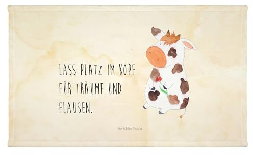 Mr. & Mrs. Panda Gäste Handtuch Kuh - Geschenk, Reisehandtuch, Flausen, Sport Handtuch, Landwirtin, Spruch, Milch, Bauernhof, Frottier, Landwirt,