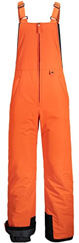 GEMYSE Uomo Pantaloni da Sci invernali impermeabili neve complessivi Tuta snowboard con Bretelle Regolabili (Arancio Nero,L)