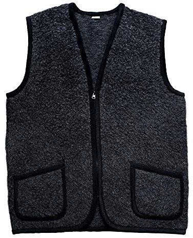 SamWo, Schafwollweste aus 100% Merinowolle, SWWA zip (XL, anthrazit)