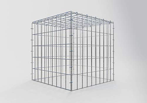 Gabiona Anbau-Gabione Typ3 eckig, Maschenweite 5 x 10 cm, Tiefe 50 cm, Gabione 50 x 50 x 50 cm (L x H x T), C-Ring