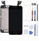 Allfixparts for Premium Screen Replacement for iPhone 6 Plus, LCD Complete Repair Display Digitizer Assembly with Ear Speaker, Front Camera, Proximity Sensor, Tempered Glass, Repair Set Kit (Black)