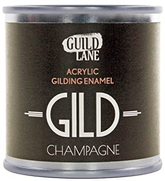 Guild Lane GILD Metallic Acrylic Enamel Paint - Champagne - For Wood, Metal, Glass, Furniture & Crafts - Water-Based, Non-Tarnish Finish - 125ml Tin - Made in Britain