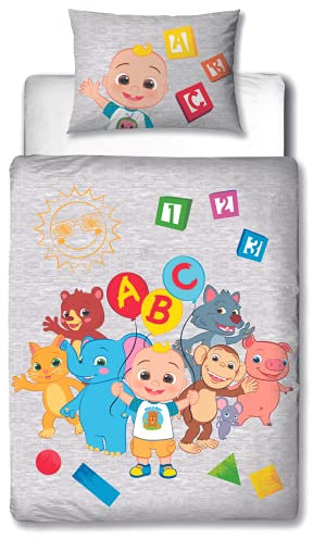 Character World CoComelon JJ & Friends Bettwäsche 100x135 40x60 Baumwolle Baby Bettwäsche Mädchen Jungen 2-teilig 1 Kissenbezug 40x60 cm + 1 Bettbezug 100x135 cm