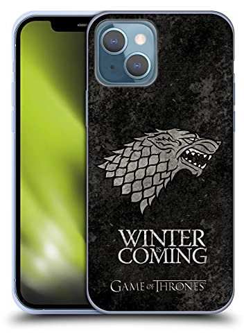 Head Case Designs Officially Licensed HBO Game of Thrones Stark Dark Distressed Look Sigils Gel Case [Military Grade Protection] Compatible with Apple iPhone 13 and Compatible with MagSafe