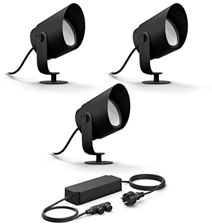 Philips Hue Lily XL 3 Garden Spots (Anthracite) - White and Colored Light - Includes Power Cable Garden Lighting - Hue White and Color Ambiance