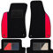 moto-MOLTICO Fußmatten Auto Velours Autoteppiche Schwarz Automatten Set 4-teilig - Auffälliges Design - passend für Audi A3 II 8P 2003-2011 (Rotes Muster)