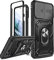 LeYi Samsung S21 Case(No Screen Protector) with Camera Cover Slider, Samsung Galaxy S21 5G Phone Case Ring Stand Holder 360° Full Body Military Grade Protective Shockproof Rugged Hard Cover Black