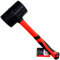NTI 48Oz TOOLZONE Black Rubber Mallet Hammer FIBREGLASS Red Shaft Grip Handle Heavy Duty DIY Camping Paving Hand Tool Garage Construction Tiling Laying 1361g UK Free P&P (KDPHM003)