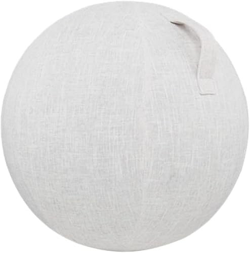 VBVARV 55/65/75cm Yoga Ball Abdeckung,Gymnastikball Bezug für Sitzball Fitnessball,Faltbar Sitzbälle Stoff Bezug - für Fitnessball Pilates Yogaball/Büroball Balance Ball,Weiß,75cm