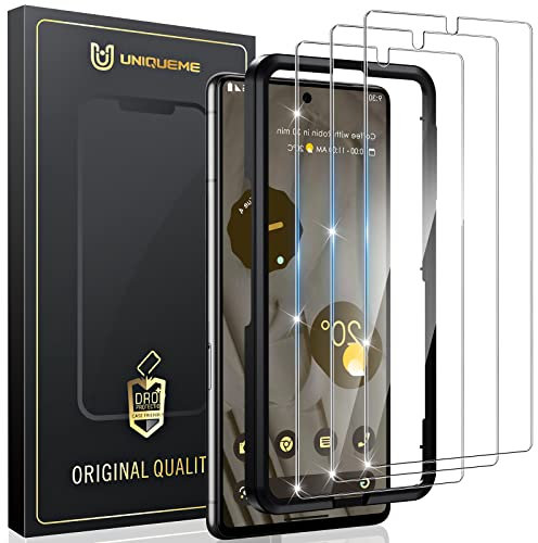 UniqueMe Schutzglas für Google Pixel 7 Schutzfolie,3 Stück für Pixel 7 Panzerfolie,9 H Härte Panzer Schutz Glas Kratzfest Displayschutz,HD-Fingerabdruck-Sensor