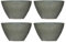 Mica Decorations Tabo Essgeschirr - 14x14x6 cm - Keramik - Grau - Staz von 4