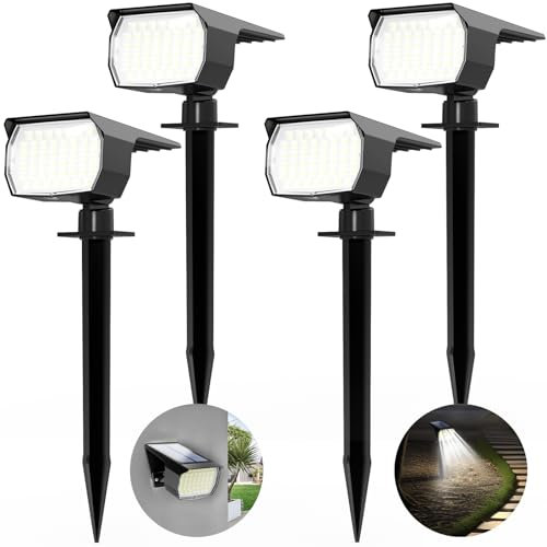 WENATY Solar Spot Lights, 46 LED Outdoor, IP65 Waterproof, 3 Modes, Solar Powered Garden Lights for Yard, Driveway, Porch, Walkway