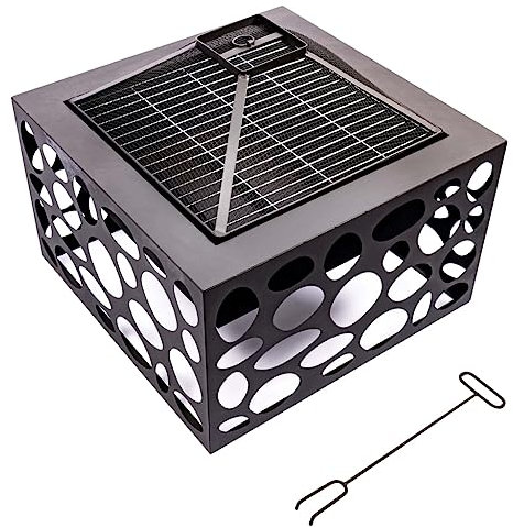 Bussandri Exclusive - Feuerstelle mit Grill Mikor Schwarz