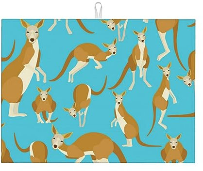 Lustige Cartoon-bedruckte Abtropfmatte für die Küche, saugfähig, Abtropfmatte, großes Abtropfpad für Theken, Abtropfgitter