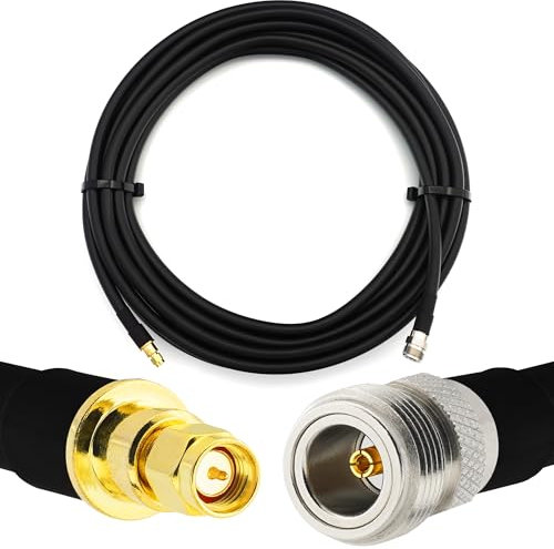 RANGEFUL 1m SMA Stecker auf N Buchse Koaxialkabel — Vollkupfer HF400 Flexibles Verlängerungskoax 50 Ohm (LMR400 UF UltraFlex Äquivalent) — für LTE GSM 4G 5G 6G Mobile Signal Router Antenne