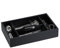 Relaxdays Cutlery Tray, 4 Compartments with Handle, Drawer Organiser, 7 x 37 x 23 cm, Kitchen Utensils Storage, Black, Bamboo