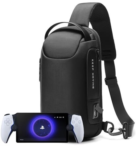 JiangJiangBao 2025 Tragetasche Kompatibel mit Playstation Portal Remote Player, Schulter Crossbody Tasche für PS Portal Midnight Black und Zubehör, Typ C und USB Externer Port zum Aufladen