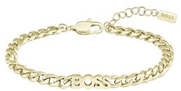 BOSS Jewelry Halskette oder Armband für Damen Kollektion KASSY FOR HER aus Gelbgoldenes Edelstahl, Bracelet