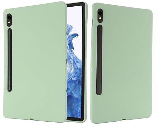 Nikaque Tablet-Hülle für Samsung Galaxy Tab S9 FE 10,9 Zoll Liquid Silicone Case, Flexible Soft Gel Rubber Slim Fit Protective Shockproof Bumper Cover, Grün