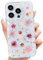 Abbery für iPhone 15 Pro Hülle Blumen Muster Durchsichtig Mit Getrocknete Blumen Motiv Glitzer Silikon Frauen Mädchen Stoßfeste Anti-Kratzer Handyhülle Cover für iPhone 15 Pro (Rosa)
