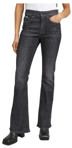 G-Star Femme Jean 3301 Flare, Noir (worn in asteroid grey D21290-D535-G916), 32W / 34L