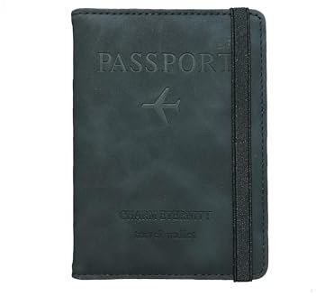 DURGOM ®️ Cartera Pasaporte protección RFID Muy útil para Viajar | Funda Pasaporte de Cuero con Alta Resistencia (Negro)
