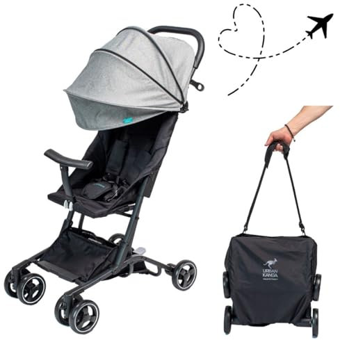 Urban Kanga Bandicoot Passeggino da Viaggio Leggero per Aereo fino a 25 kg (Grigio chiaro)