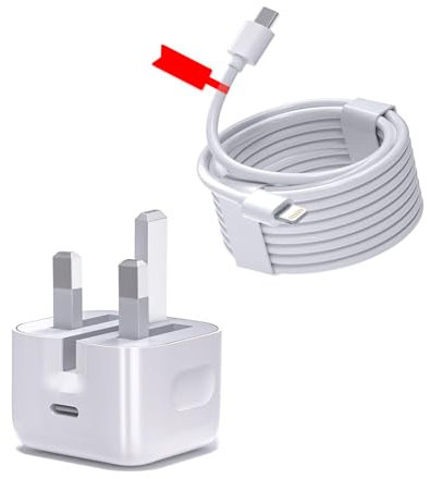 Qurzou USB C Charger 20W PD for iPhone 14/13/12/11/8/6 Charing Plug With Original 2M Charging Cable (White)