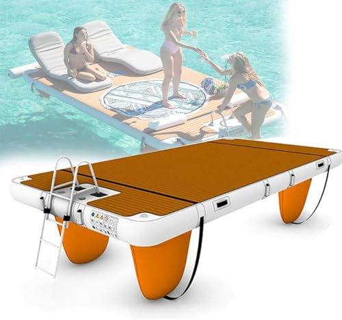 MBCEYLSTUB Plate-Forme Flottante De Quai Gonflable-Quai d'eau, Tapis Flottant Et Plate-Forme De Pont De Bain, Lit Flottant,3 * 2