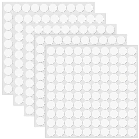 500 Pieces Sticky Dots Double Sided, 10mm Balloon Sticky Dots Round Putty Clear Sticky Removable Adhesive Sticker Transparent for Balloons, DIY Crafts, Festival Decoration (5 Sheets)