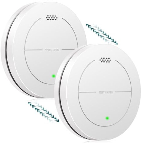 Safeliveo Rauchmelder Vernetzte, Feuermelder mit 10 Jahre Batterie, TÜV Rheinland zertifizierter, 85 dB akustischem Alarm, stumme Funktion SL-S15R, 2 Stück