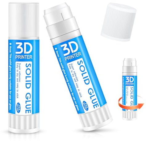 Allony 3D Printer Glue Stick, 2PCS 3D Printer Bed Adhesive, 3D Printer Adhesive Warping Reducing, 3D Print Glue Stick Solid for PLA, ABS, PC, PA, TPU, PETG