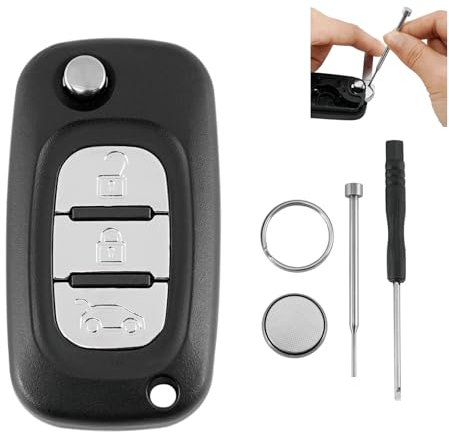 3 Buttons Car Key Fob Case For Renault Clio Megane Kangoo Modus Vivaro Traffic Master Laguna with Battery CR2032 and Pin Removal Tool