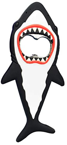CRILSTYLEO Shark Opener Electric Bottle Opener Fun Beer Bottle Opener Beer Opener Magnet Cool Bottle Opener Bottle Cap Opener Fridge Magnet Electric Corkscrew Ocean Animals Soft Rubber Black
