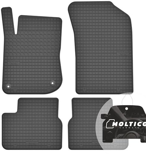 moto-MOLTICO Gummimatten Auto, 4-teiliges Set, Allwetter Gummi Fußmatten, Antirutsch & Wasserfest Autoteppiche - passend für Peugeot 208 (2012-2019), Peugeot 2008 (2013-2019)