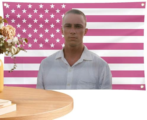 -Flagge, 90 x 152 cm, Polyester-Flagge mit Messingösen, Drews-Flagge, Wanddekoration, lustige rosa Amerika-Flagge, Heimdekoration