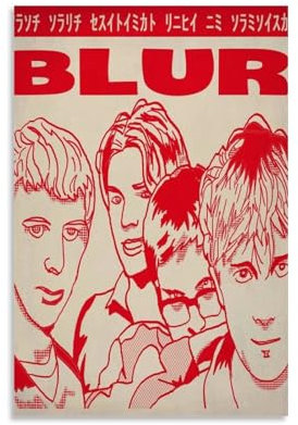 TANGYI Blur Poster auf Leinwand, Wandkunst, Vintage, ästhetisches Poster, dekorativ für Wohnzimmer, Schlafzimmer, 20 x 30 cm, ungerahmter Stil