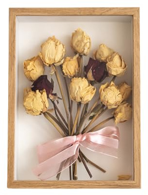 Pasdrucn 3d Bilderrahmen Zum Befüllen 30x40cm, 3D Bilderrahmen Tief Holz Objektrahmen, Tiefer Bilderrahmens Zum Befüllenn(Das Produkt Enthält Keine Trockenblumen) (Original Holzfarbe)